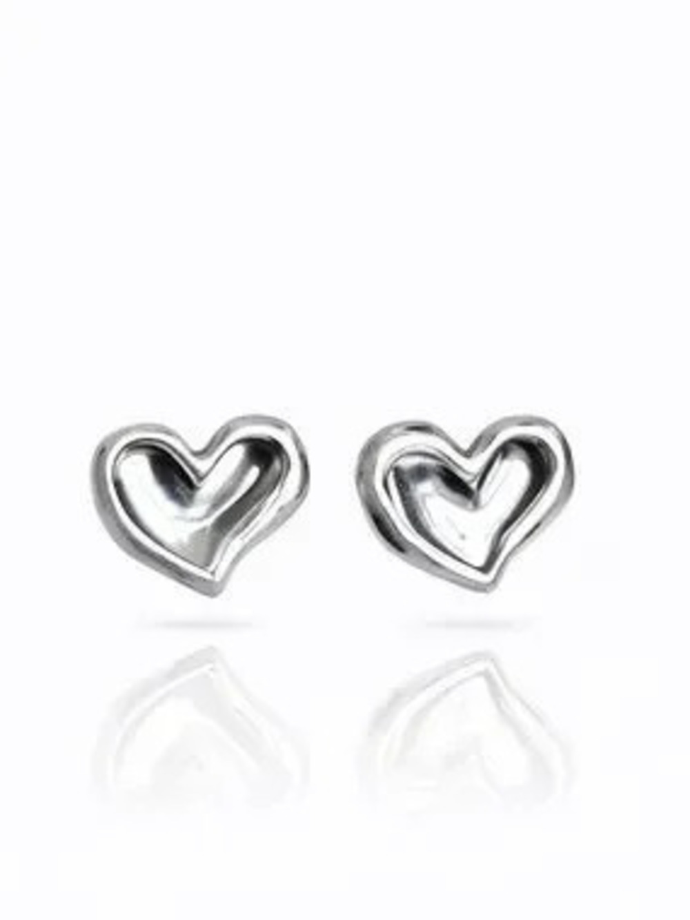 Silver Heart Stud Earrings